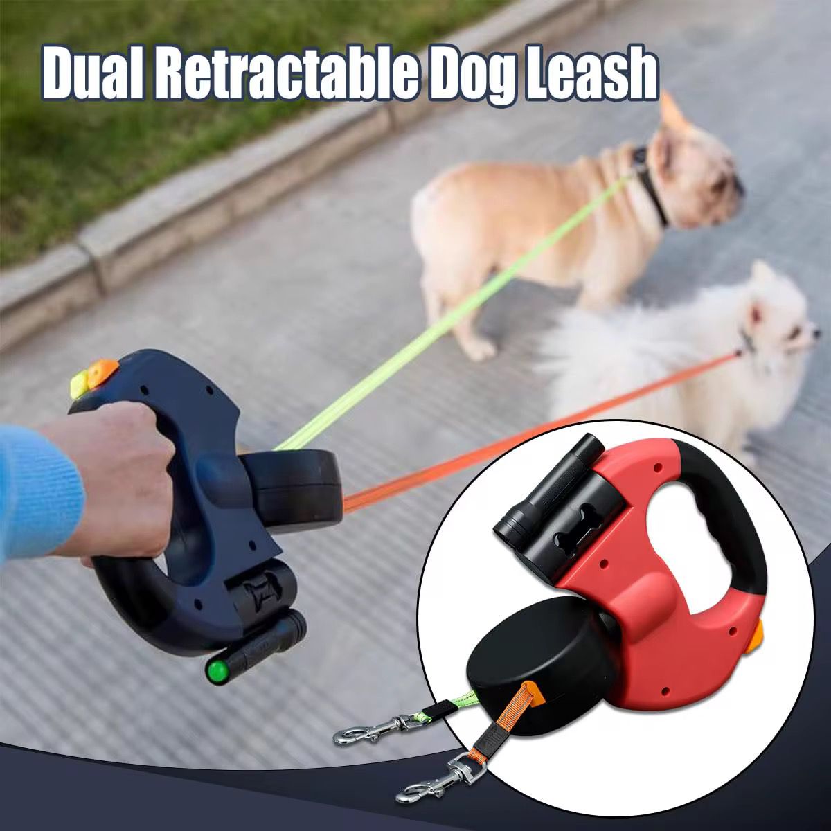 Dual Retractable Dog Leash