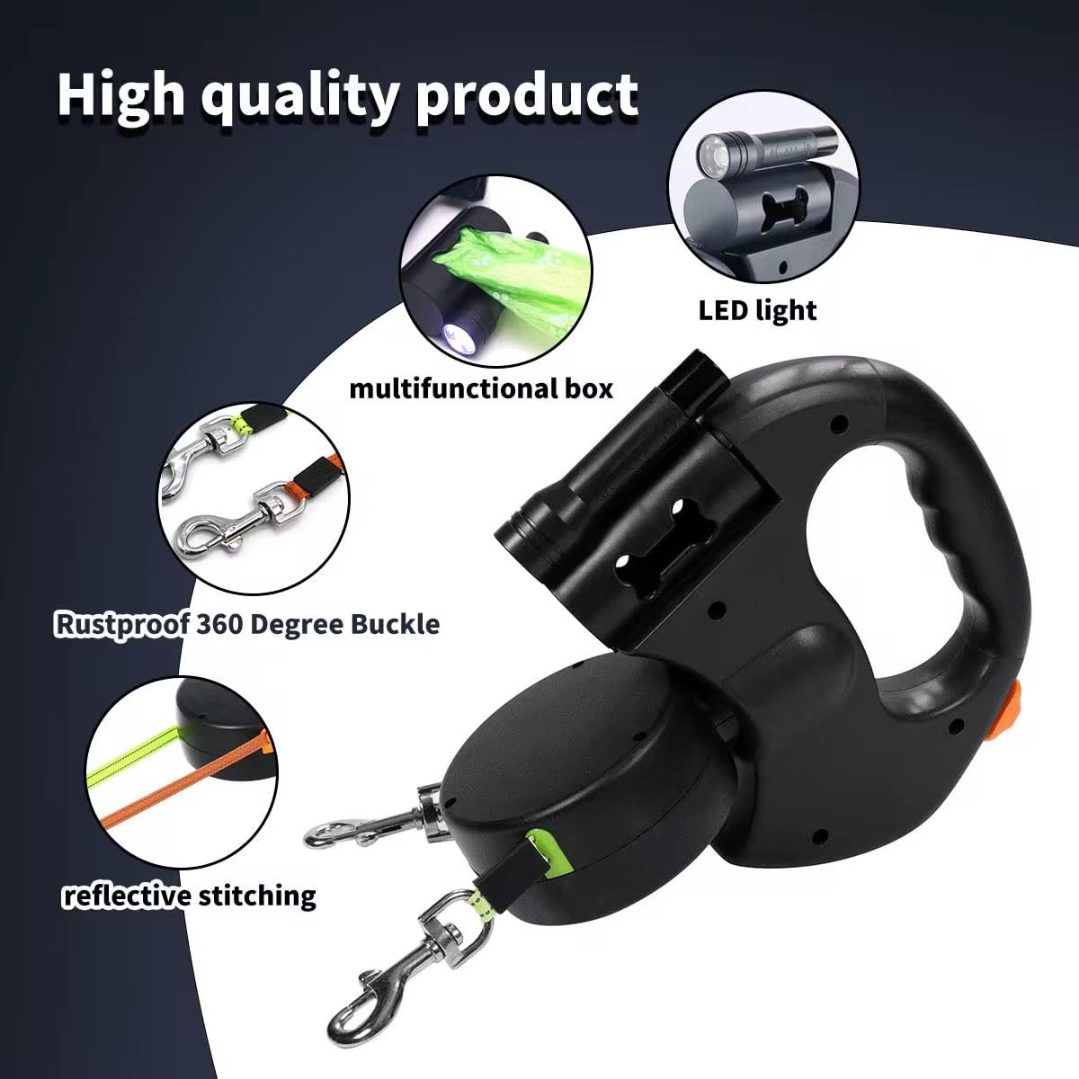 Dual Retractable Dog Leash