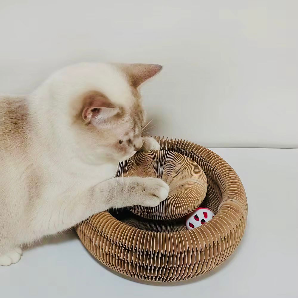 Magic Cat Scratch Board Toy – 2-in-1 Scratch Pad, Shape-Changing Playboard & Furniture Protector