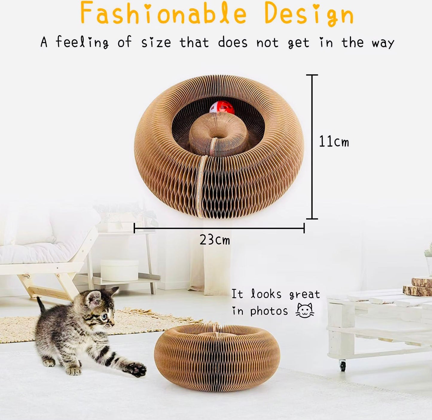 Magic Cat Scratch Board Toy – 2-in-1 Scratch Pad, Shape-Changing Playboard & Furniture Protector