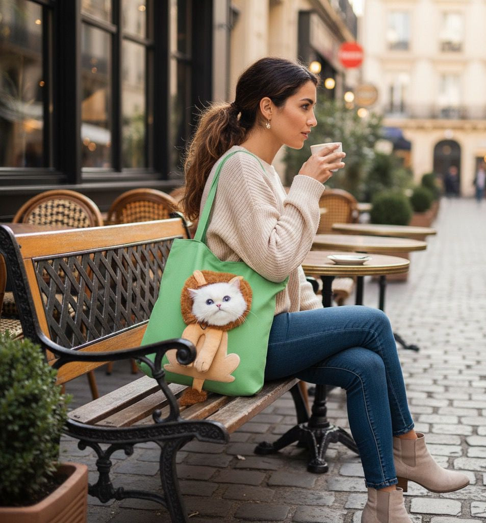 Adorable Cat Plush Tote Bag – 6 Variants, Multi-Color Options