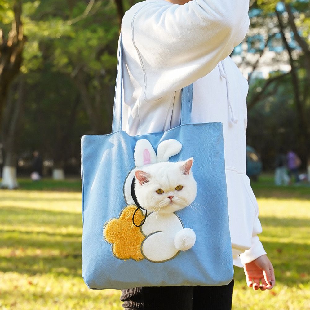 Adorable Cat Plush Tote Bag – 6 Variants, Multi-Color Options