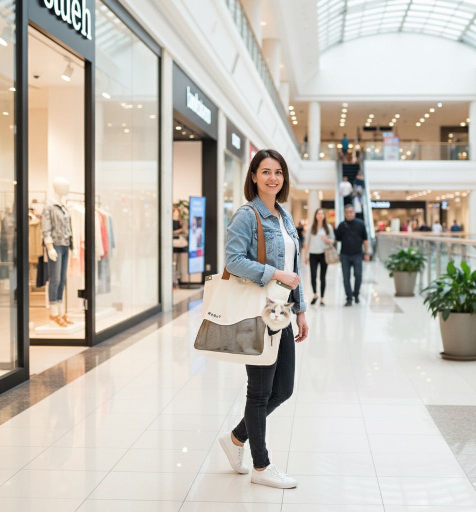 Durable Polyester Pet Carrier Tote Bag – Breathable Travel Handbag for Small Pets (Up to 7.5kg)