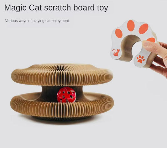 Magic Cat Scratch Board Toy – 2-in-1 Scratch Pad, Shape-Changing Playboard & Furniture Protector