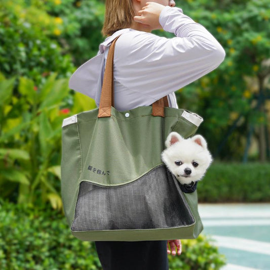 Durable Polyester Pet Carrier Tote Bag – Breathable Travel Handbag for Small Pets (Up to 7.5kg)